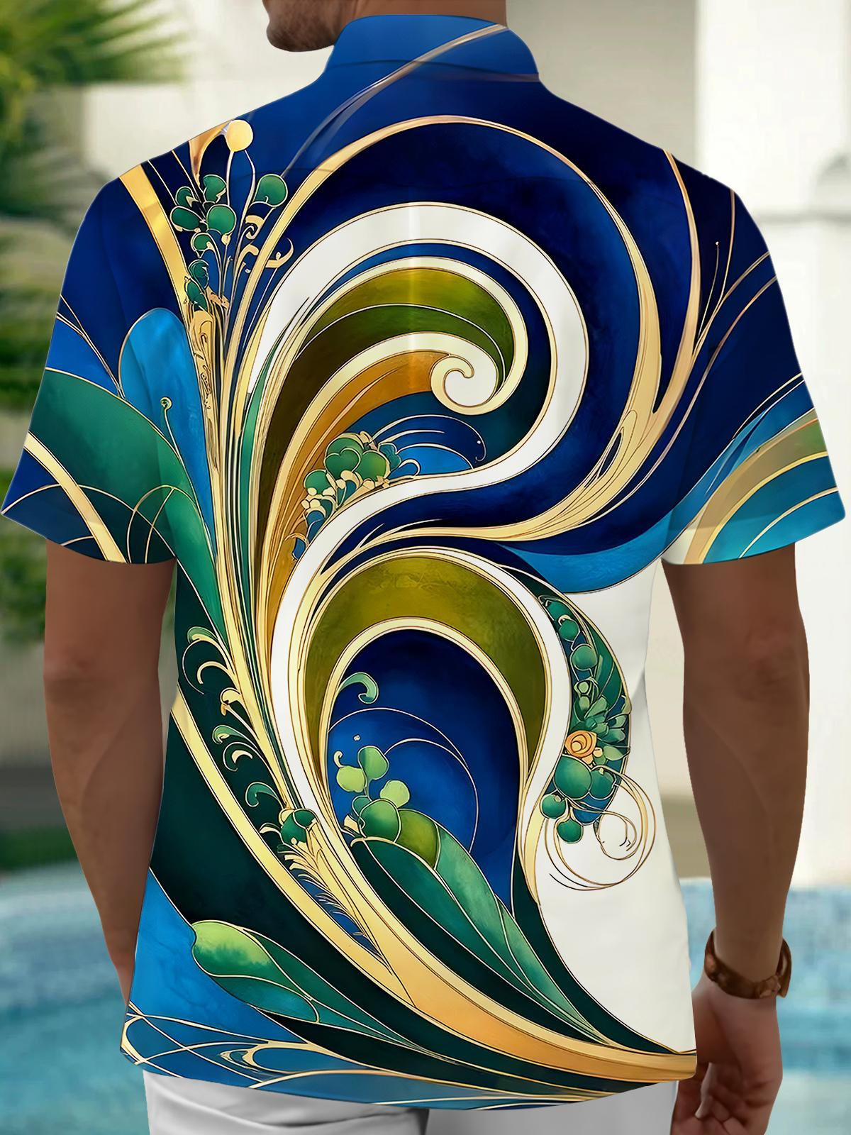 Abstract Men's Pocket Short Sleeve Shirts