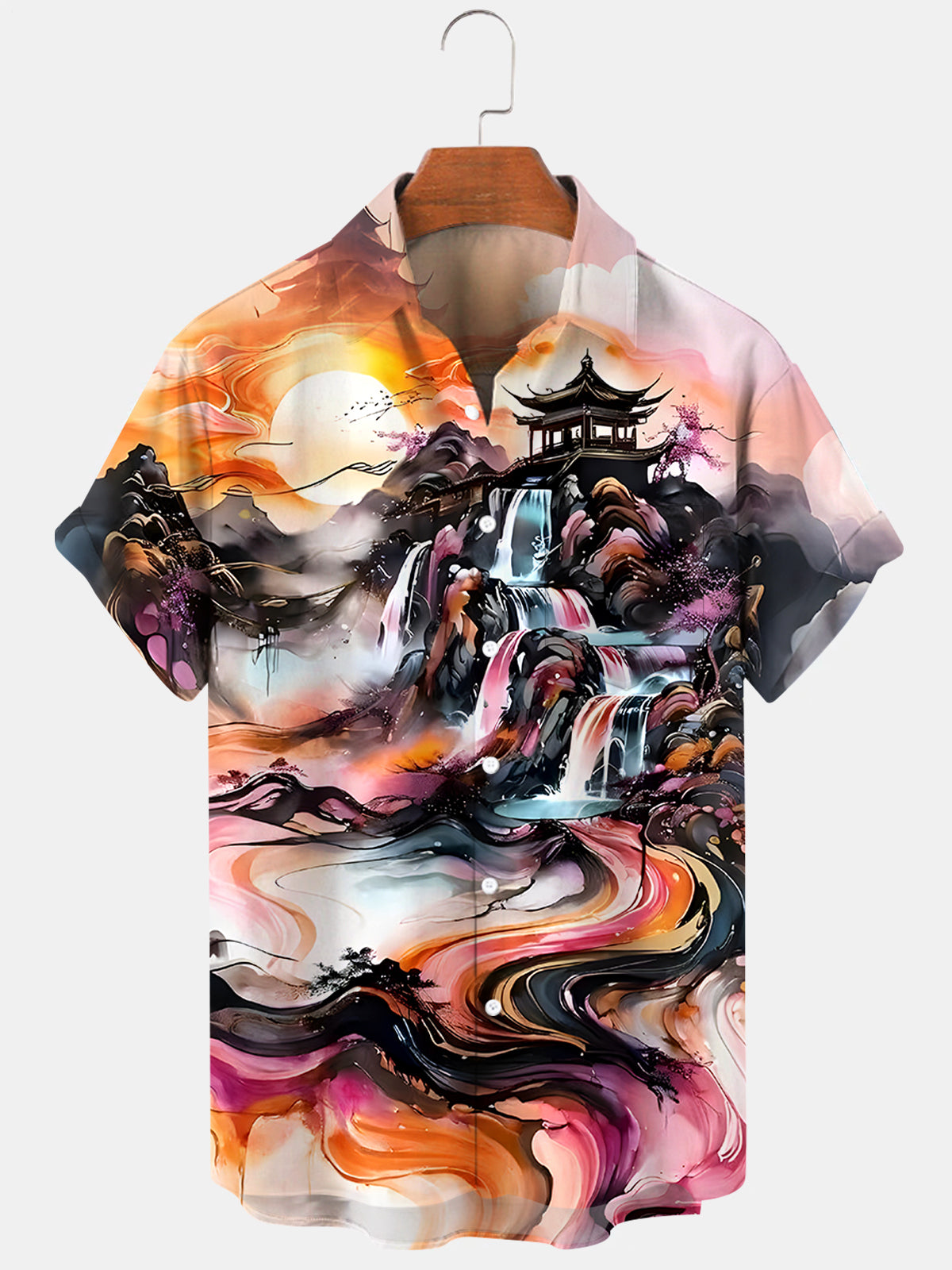 Mountain Courtyard Men's Pocket Short Sleeve Shirts