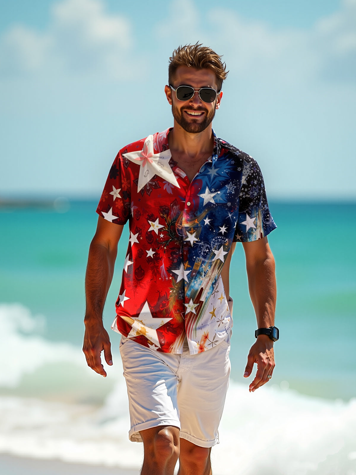 Independence Day Men's Pocket Short Sleeve Shirts
