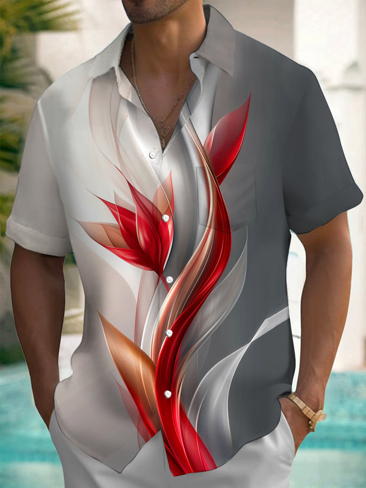 Short Sleeve Men's Shirts With Pocket