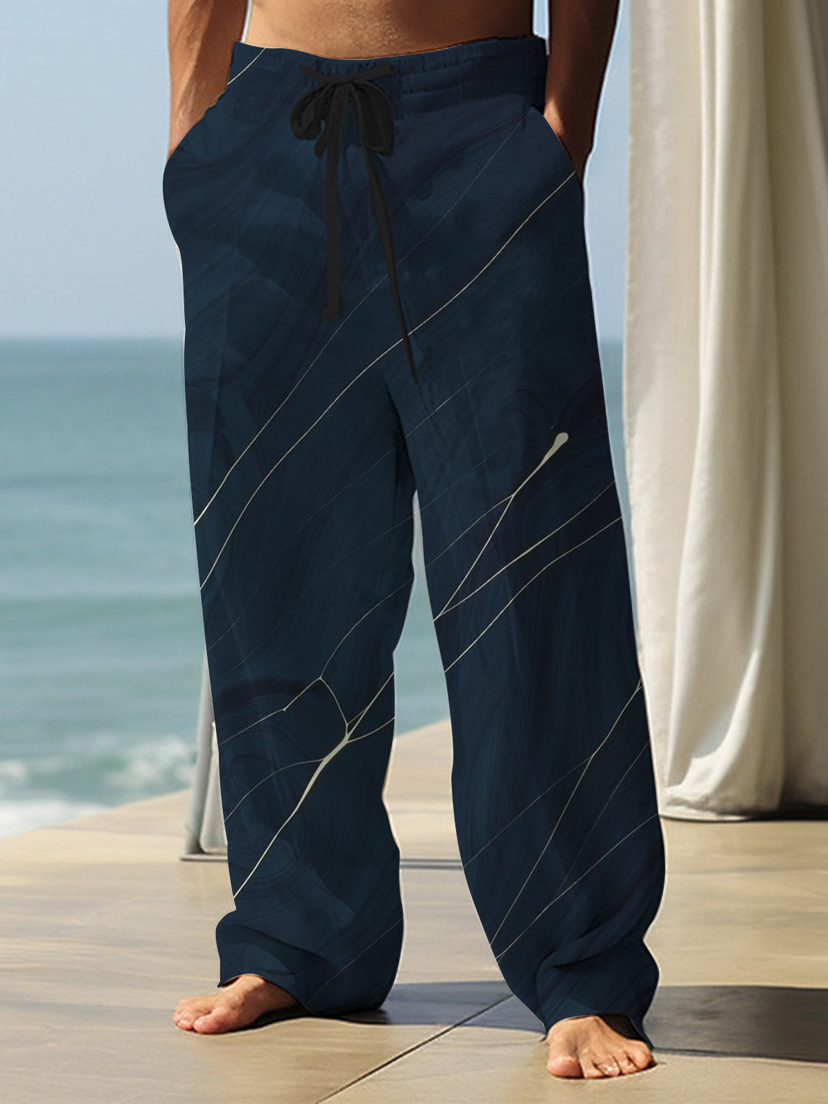 Art Casual Hawaiian Retro Men's Casual Elastic Waist Pants