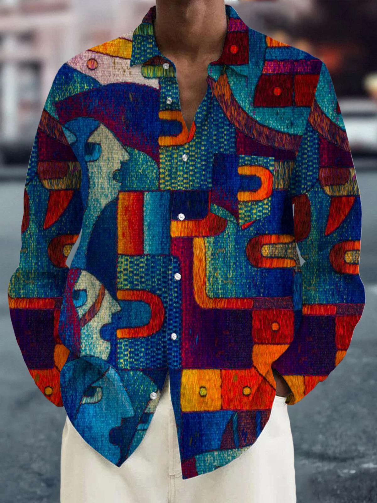 Abstract Print Long Sleeve Top
