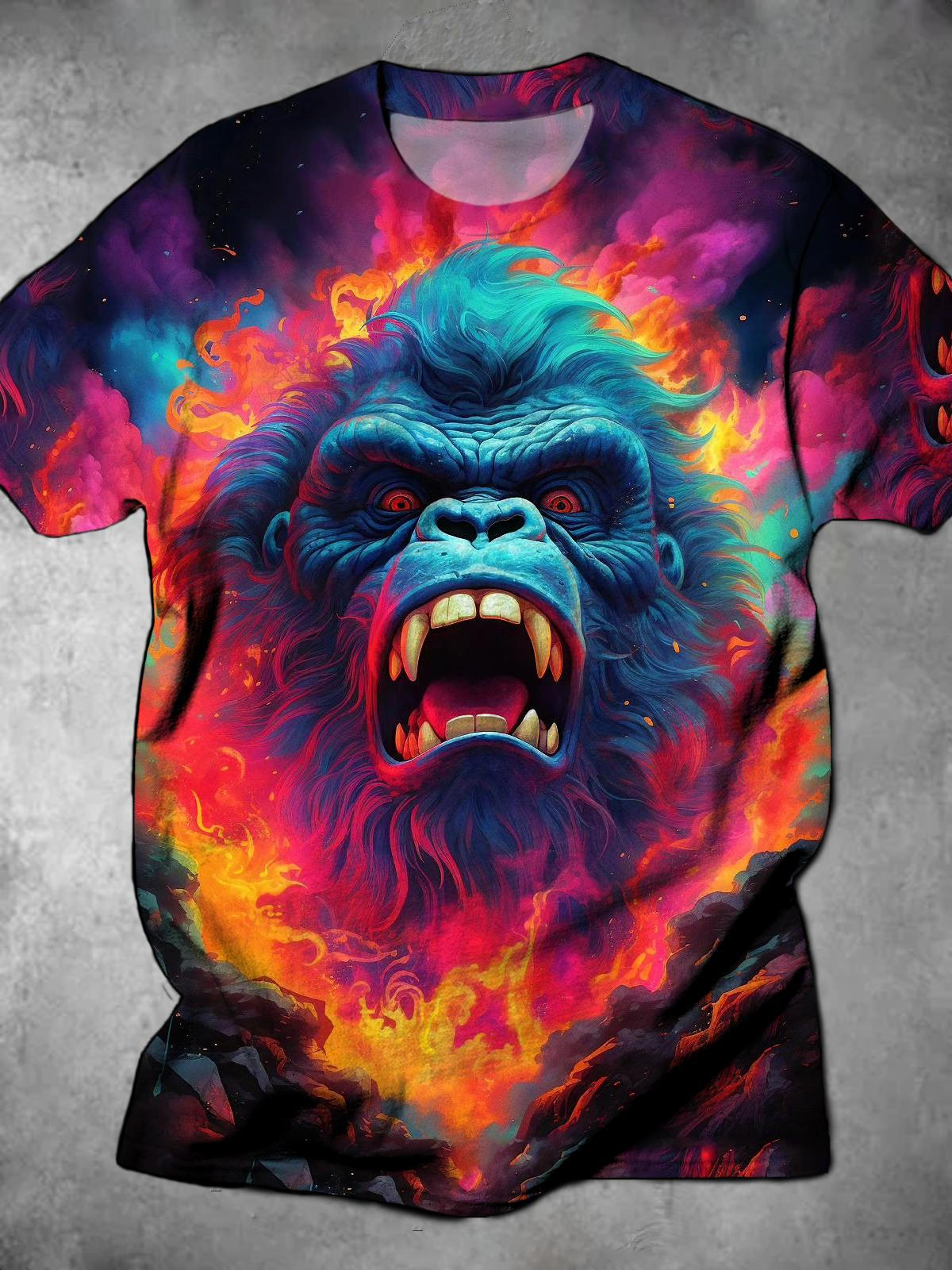 Gorilla Round Neck Short Sleeve Men's T-shirt