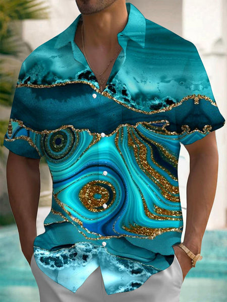 Colorful Abstract Paint Men's Short Sleeve Shirt