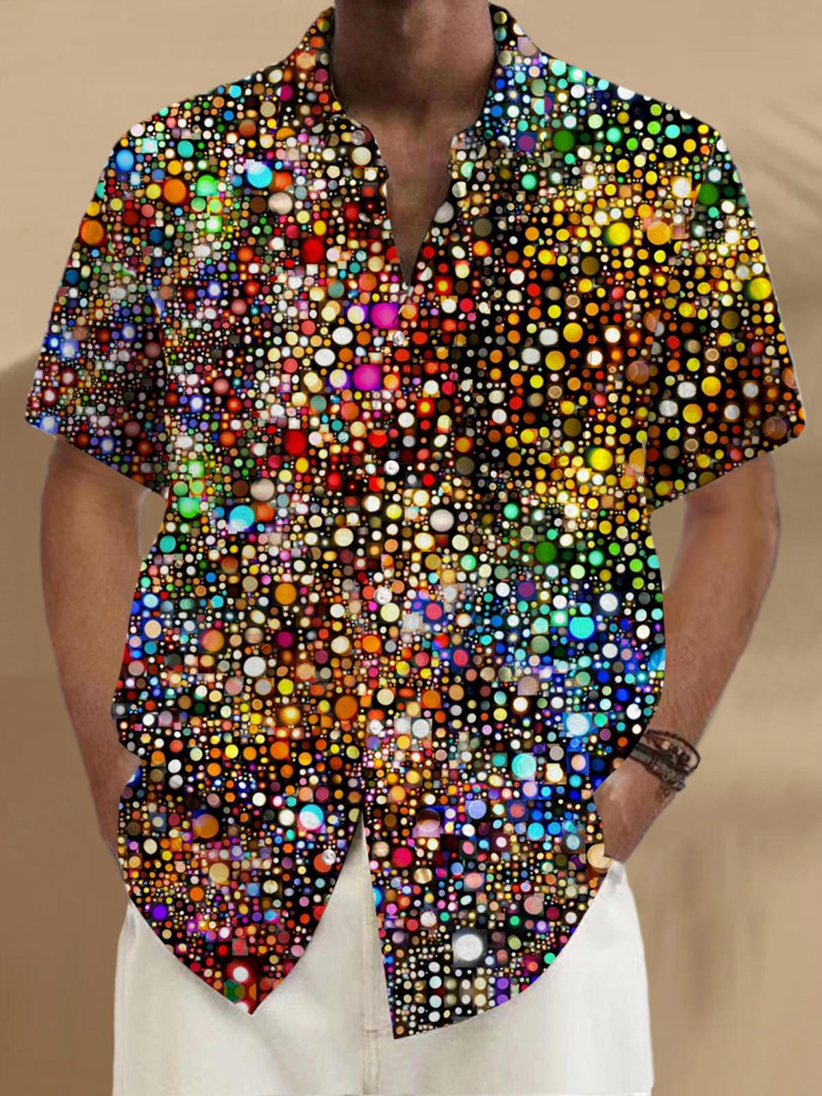 Geometry Short Sleeve Men's Shirts With Pocket