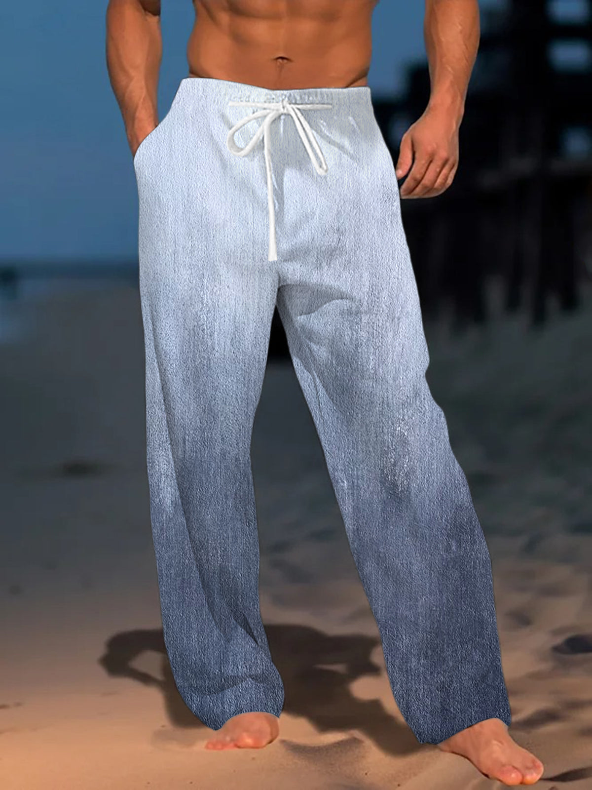 Art Casual Hawaiian Retro Gradient Men's Casual Elastic Waist Pants