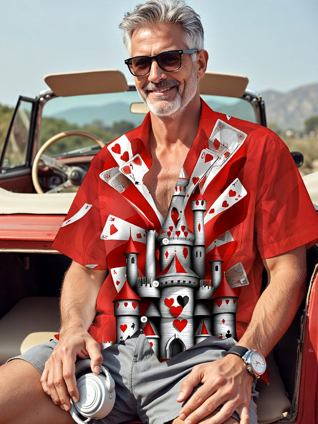 Poker Castle Men's Pocket Short Sleeve Shirts