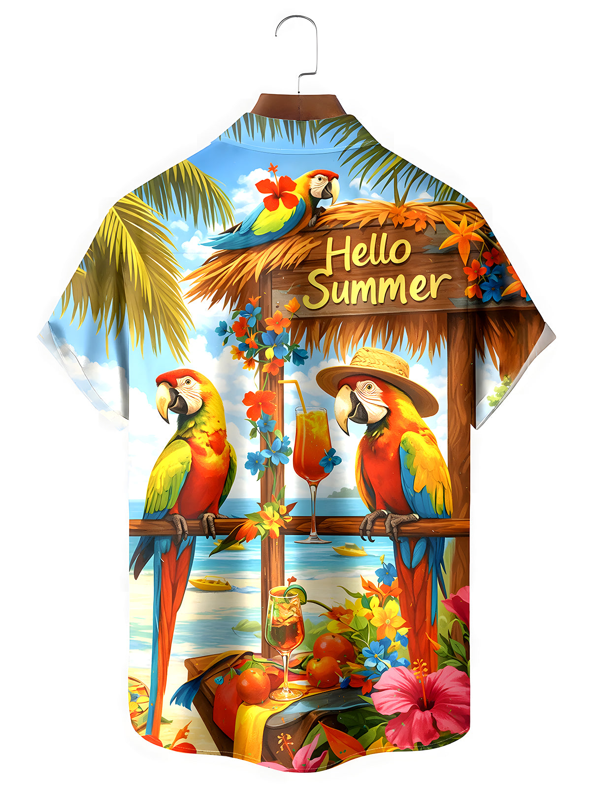 men's aloha shirt back view