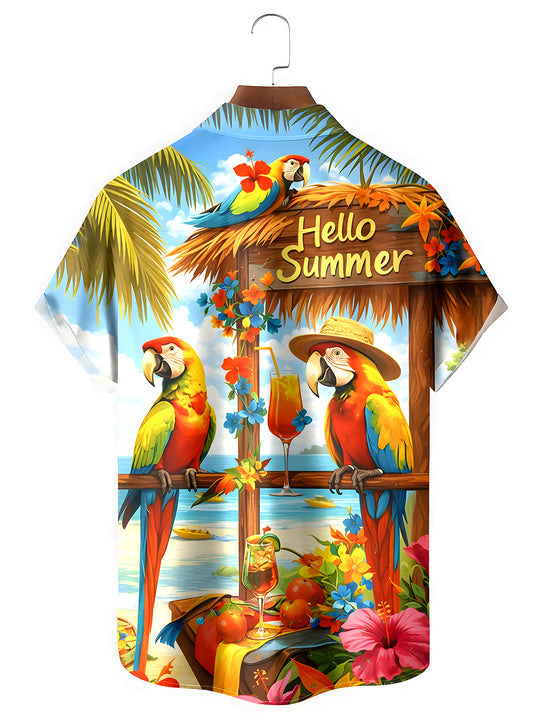 men's aloha shirt back view