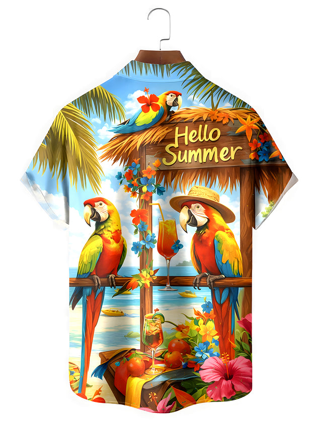 men's aloha shirt back view