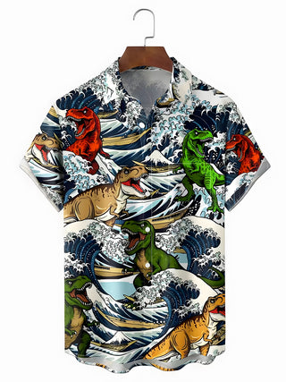 men's Hawaiian shirt front view tropical beach vacation