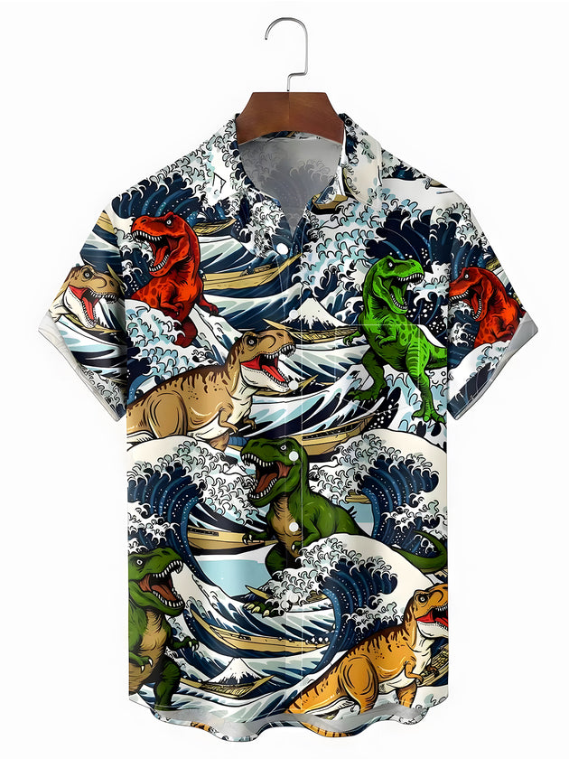 men's Hawaiian shirt front view tropical beach vacation