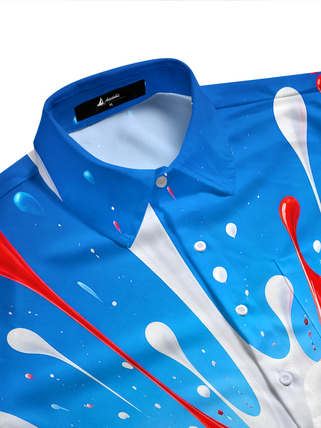 Tie Dye Men's Pocket Short Sleeve Shirts