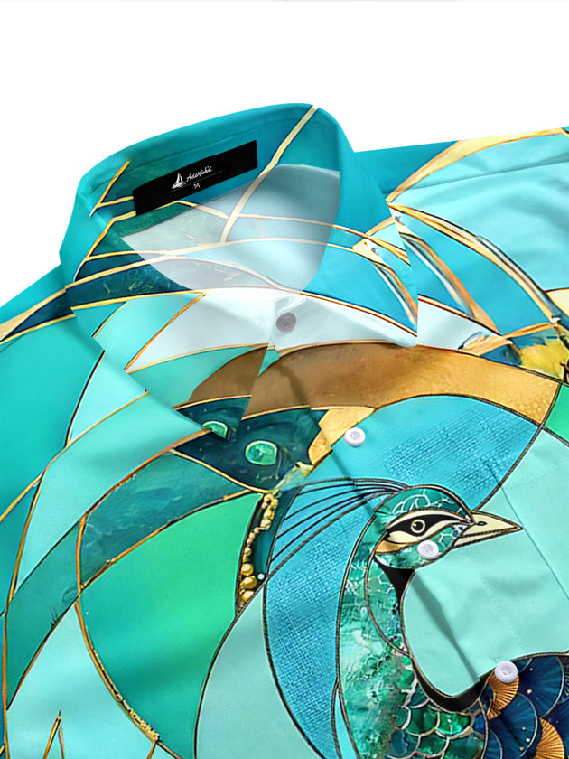 Peacock Men's Pocket Short Sleeve Shirts