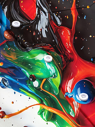 Adaychic Men's Printed Colorful Paint Splatter Print Short Sleeve Shirt with Chest Pocket