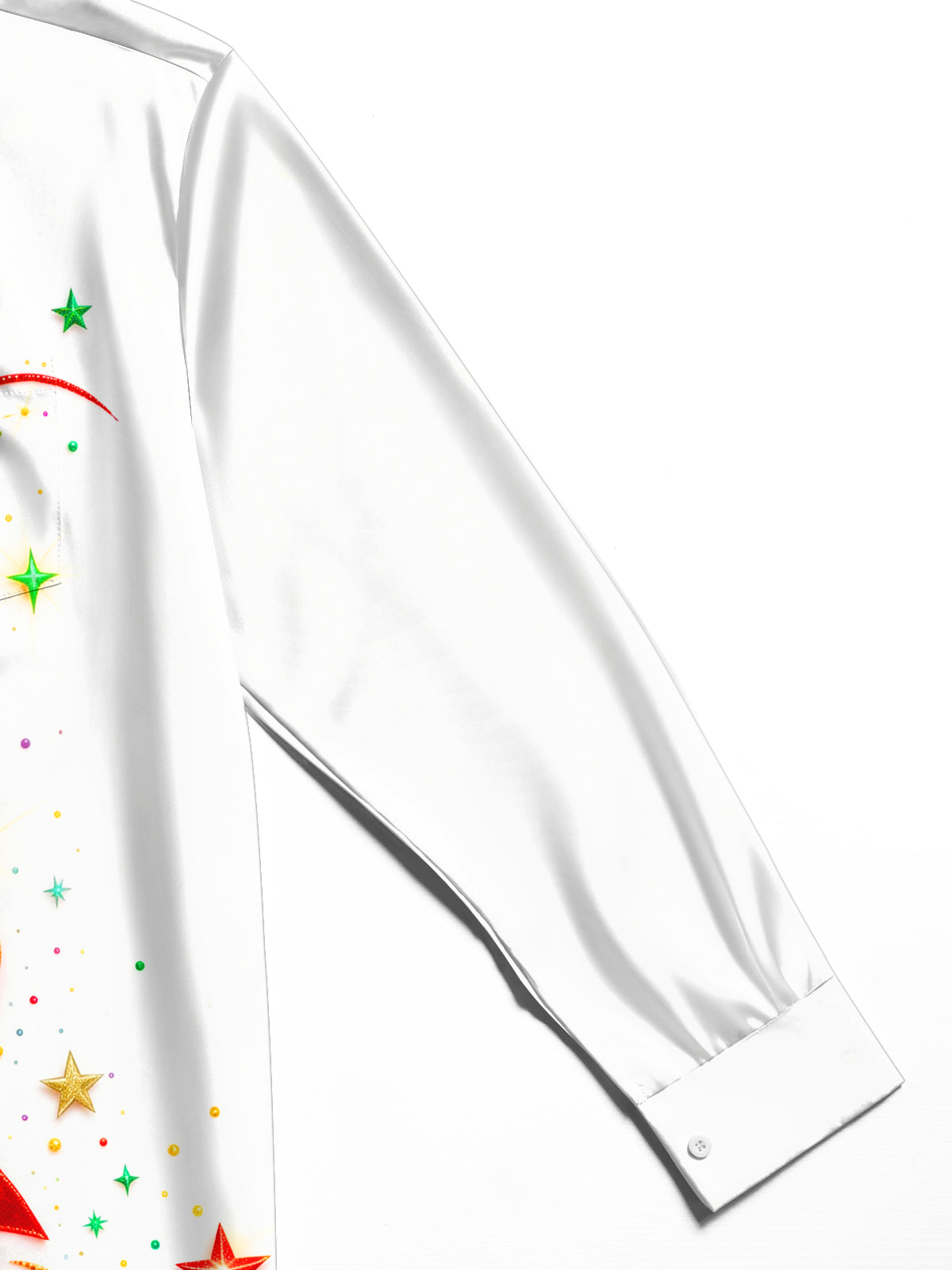 Adaychic Men's Long Sleeve Shirt - Christmas Stocking With Bow And Ornaments Print with Chest Pocket