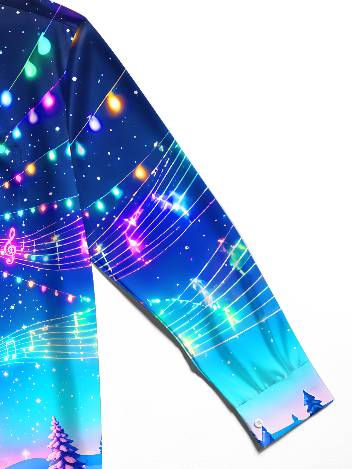 Adaychic Men's Graphic Neon Lighthouse Print Long Sleeve Shirt with Chest Pocket