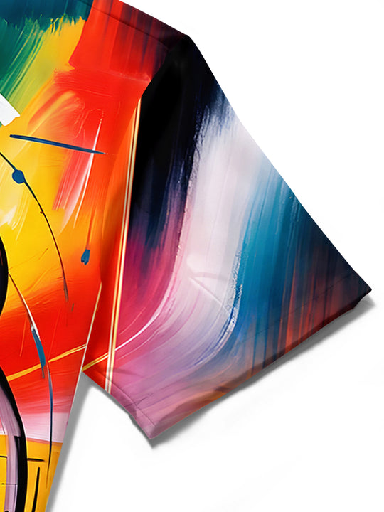 men's tie dye shirt close-up short sleeve
