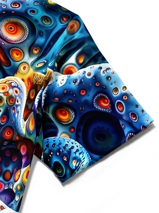 Adaychic Men's Printed Octopus Tentacles Print Short Sleeve Shirt with Chest Pocket
