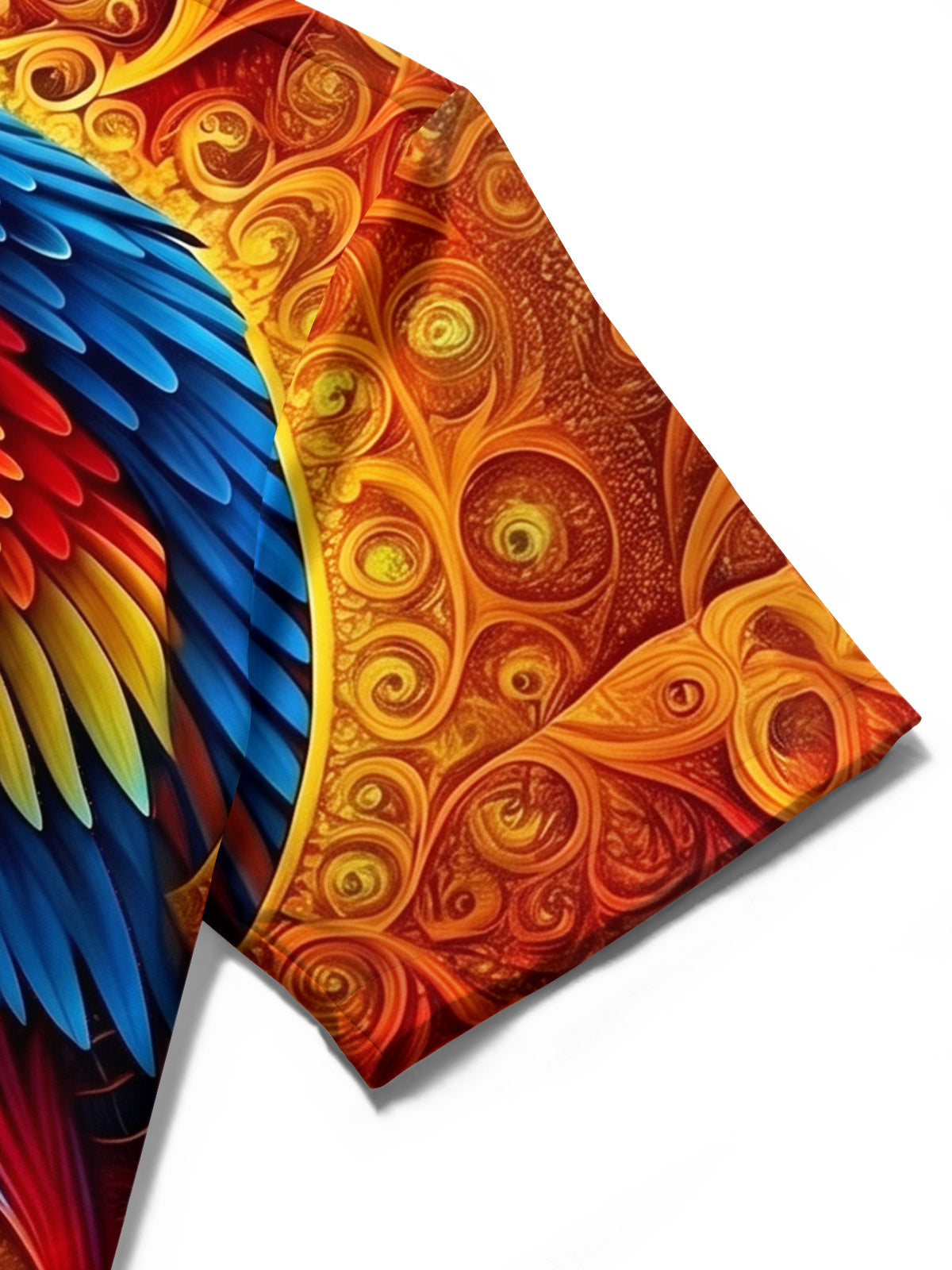 Adaychic Men's Hawaiian Parrot Print Colorful Swirl Pattern Short Sleeve Shirt with Chest Pocket