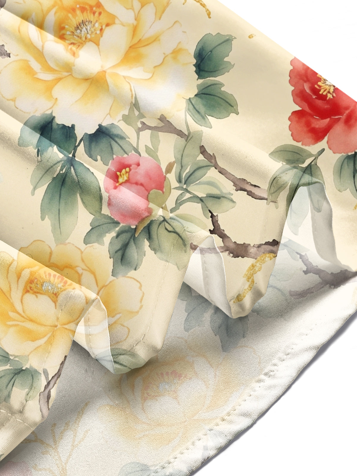 Adaychic Men's Floral Floral Print Large Flowers Print Long Sleeve Shirt with Chest Pocket
