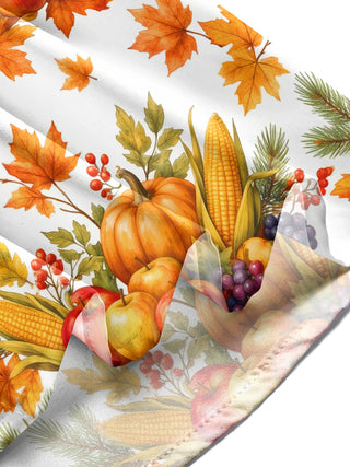 Adaychic Men's Thanksgiving Turkey And Harvest Produce Print Long Sleeve Shirt with Chest Pocket