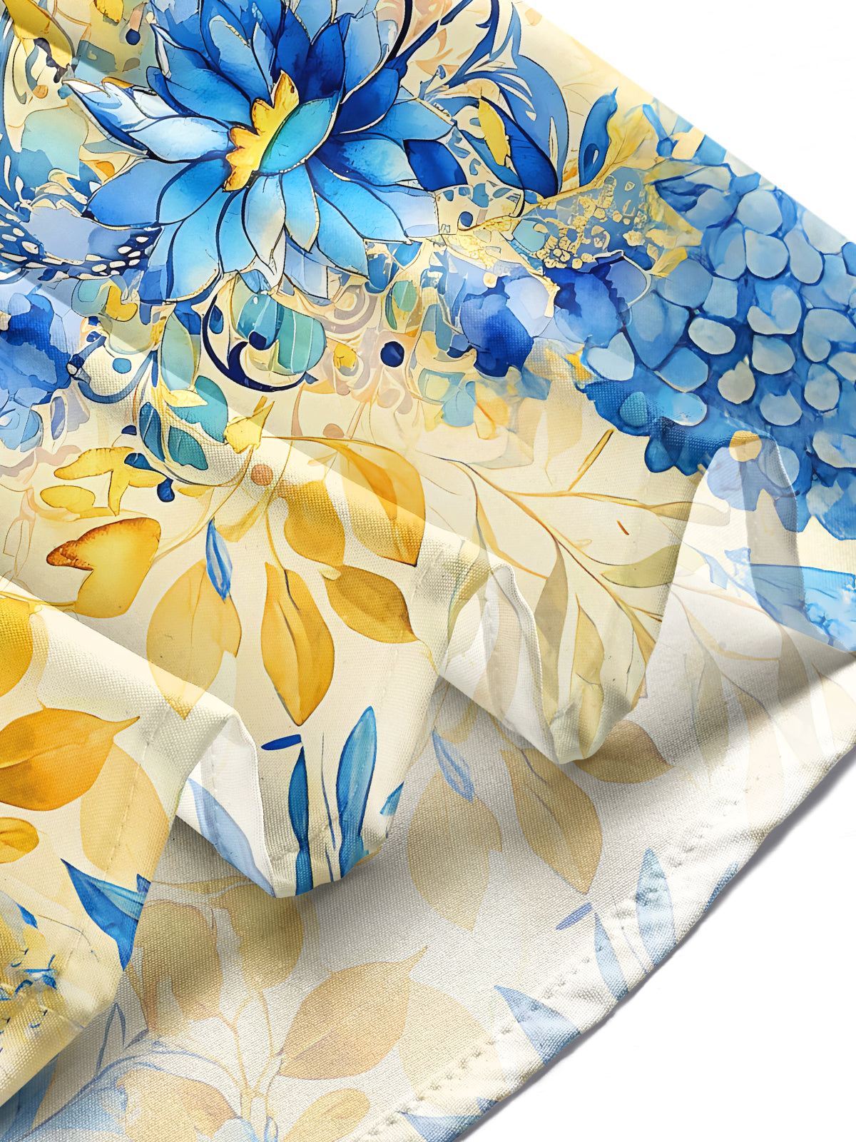 Adaychic Men's Blue Watercolor Flowers Print Long Sleeve Shirt with Chest Pocket