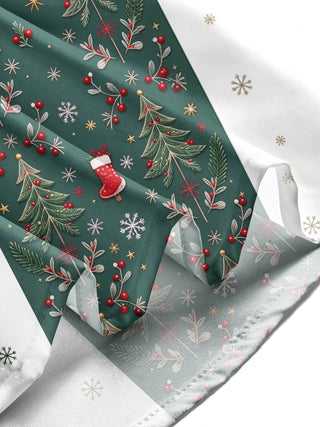 Adaychic Men's Striped Christmas Trees And Snowflakes Print Long Sleeve Shirt with Chest Pocket
