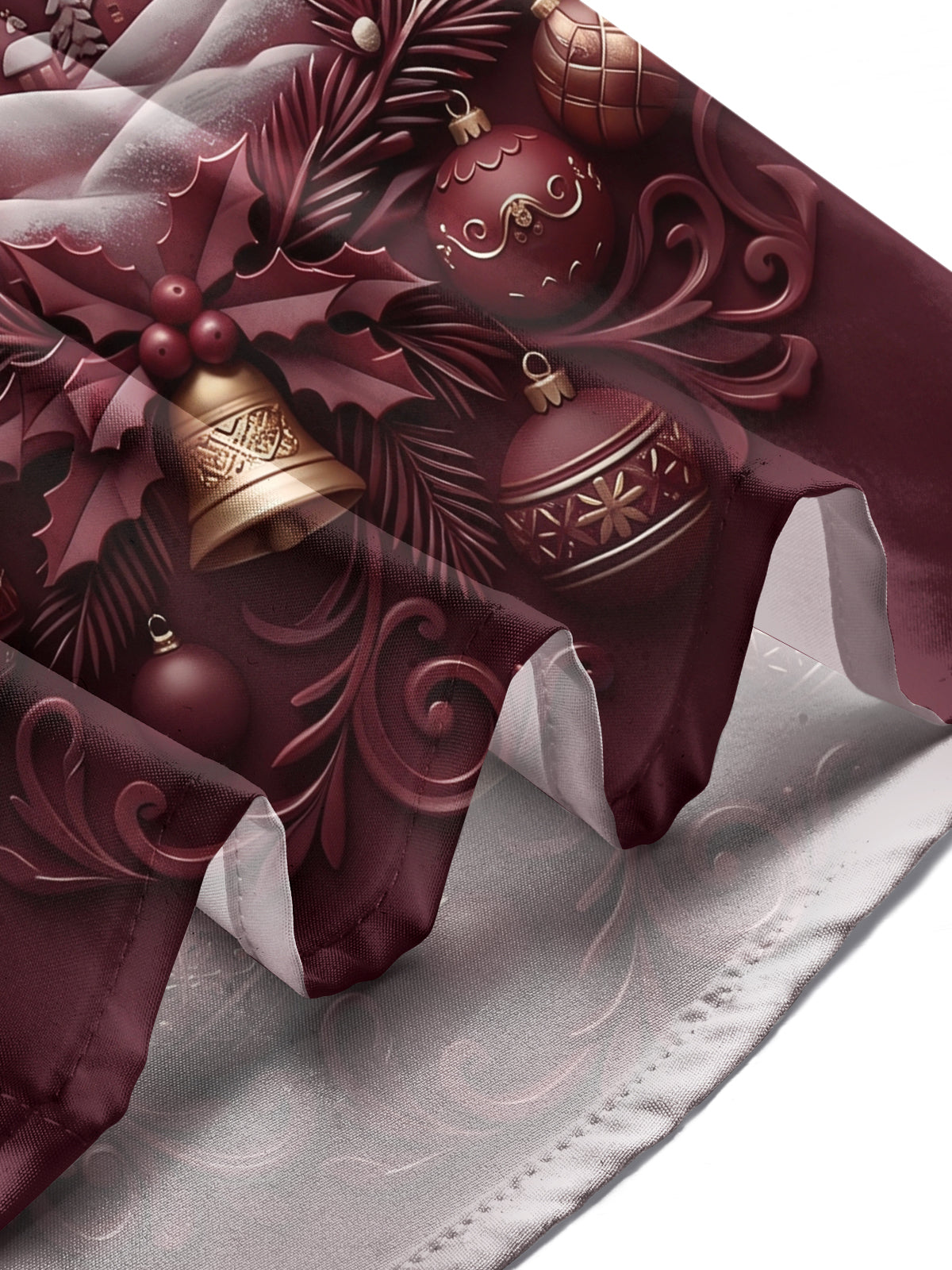 Adaychic Men's 3D Christmas Ornaments Print Long Sleeve Shirt with Chest Pocket