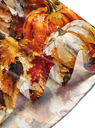 Adaychic Men's Long Sleeve Shirt - Thanksgiving Day Turkey And Autumn Leaves Print with Chest Pocket