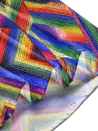 Adaychic Men's Patterned Colorful Geometric Spiral Pattern Long Sleeve Shirt with Chest Pocket