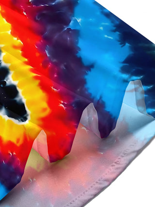 Adaychic Men's Tie Dye Cosmic Mushroom Print Short Sleeve Shirt with Chest Pocket