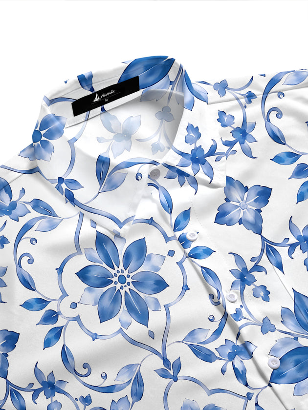 Floral Men's Pocket Short Sleeve Shirts