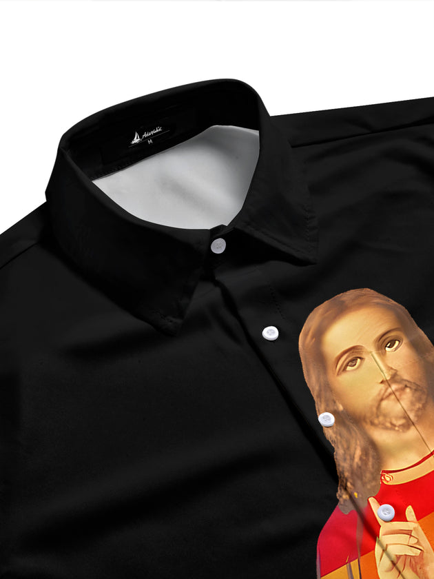 Jesus Men's Pocket Short Sleeve Shirts