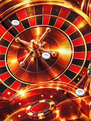 Adaychic Men's Roulette Wheel And Casino Elements Print Long Sleeve Shirt with Chest Pocket