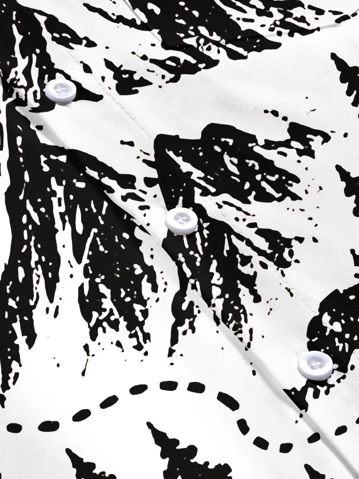 Adaychic Men's Short Sleeve Shirt - Mountain Landscape With Pine Trees And Topographic Lines Print with Chest Pocket
