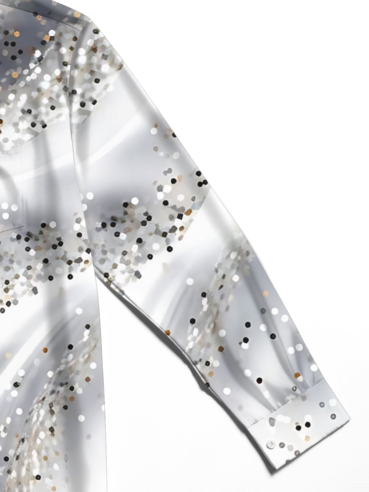 Adaychic Men's Printed Abstract Confetti Dots Print Long Sleeve Shirt with Chest Pocket