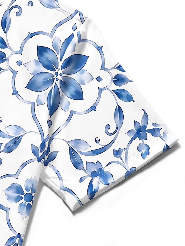 Floral Men's Pocket Short Sleeve Shirts