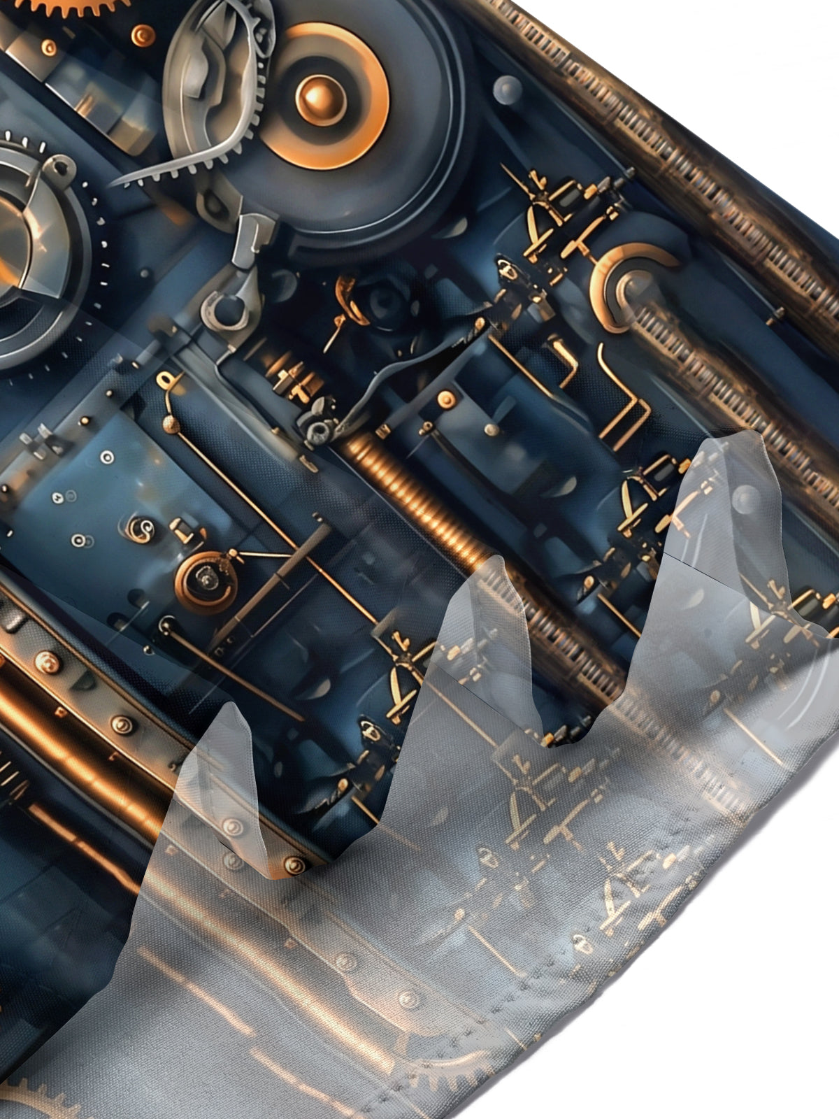 Adaychic Men's Printed Steampunk Gears Print Short Sleeve Shirt with Chest Pocket