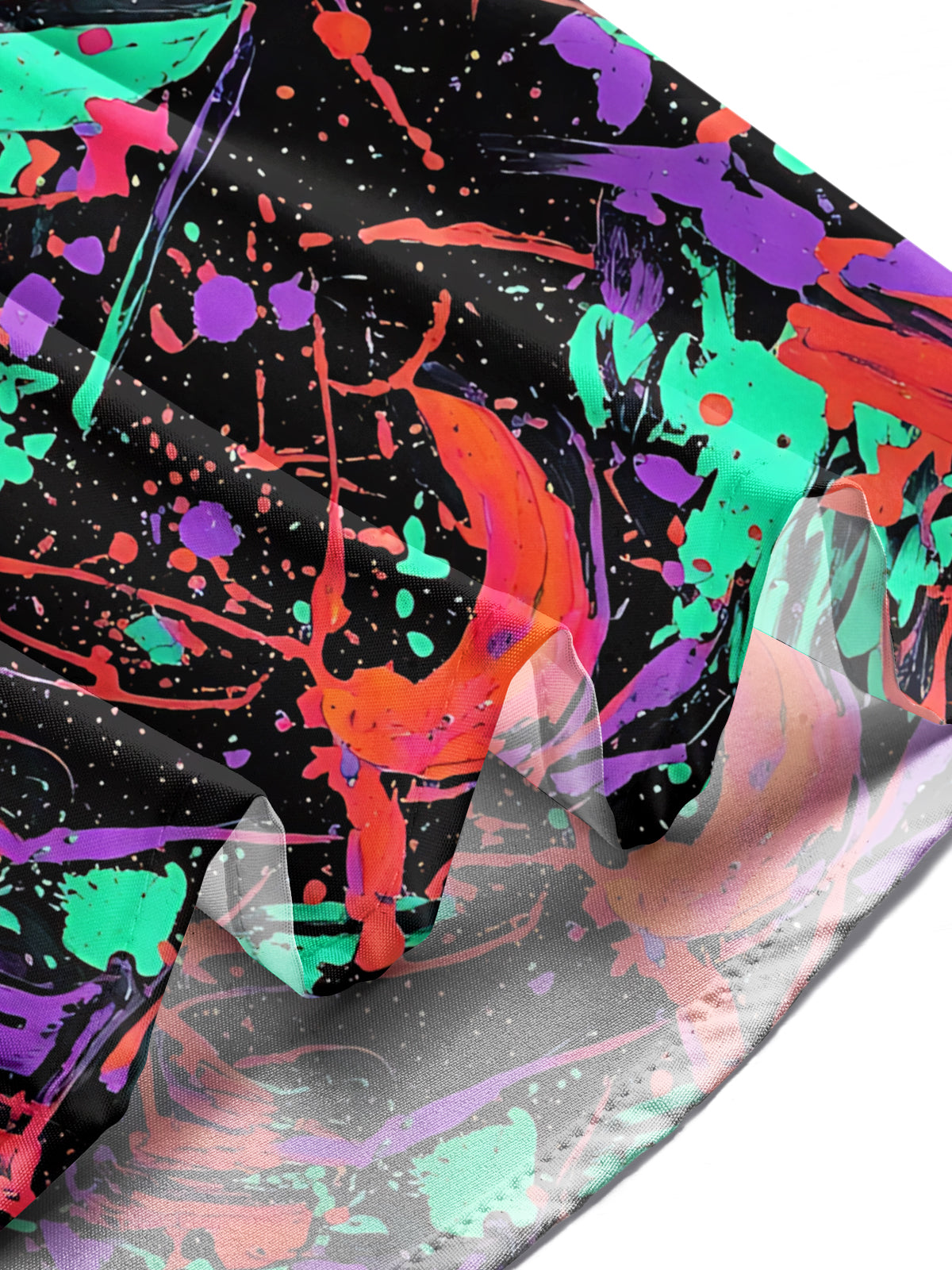 Adaychic Men's Long Sleeve Shirt - Abstract Colorful Paint Splatters And Brushstrokes Print with Chest Pocket
