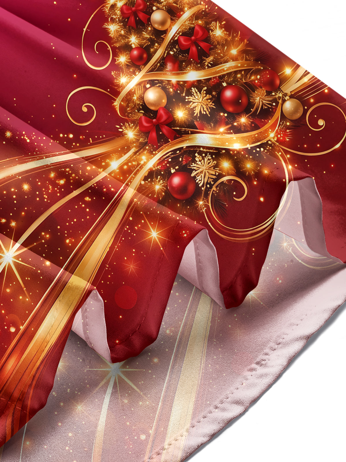 Adaychic Men's Printed Christmas Tree And Ornaments Print Long Sleeve Shirt with Chest Pocket