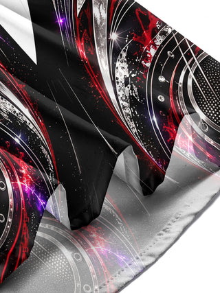 Adaychic Men's Abstract Lightning Bolts And Neon Sparks Print Long Sleeve Shirt with Chest Pocket