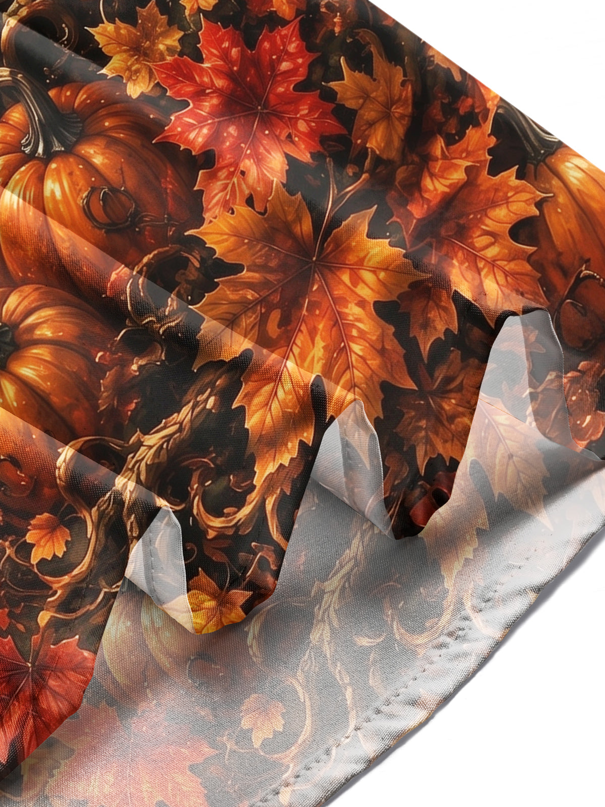 Adaychic Men's Printed Halloween Raven Castle Lantern Print Long Sleeve Shirt with Chest Pocket