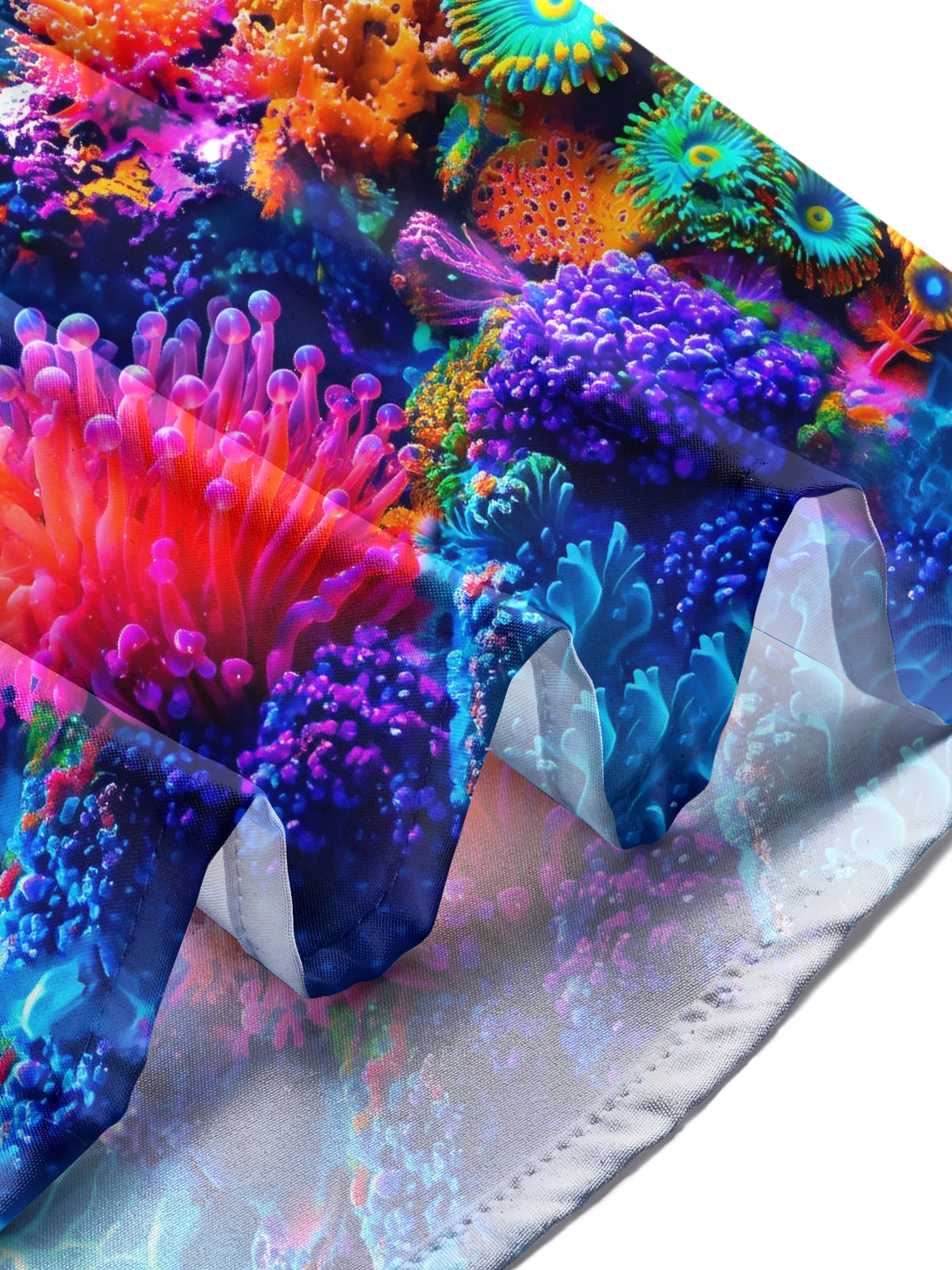Adaychic Men's Coral Reef And Sea Anemones Print Long Sleeve Shirt with Chest Pocket