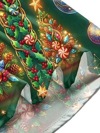 Adaychic Men's Graphic Christmas Trees And Ornaments Print Long Sleeve Shirt with Chest Pocket
