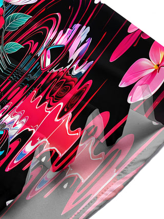 Adaychic Men's Printed Neon Mushroom Print Butterflies Print Short Sleeve Shirt with Chest Pocket