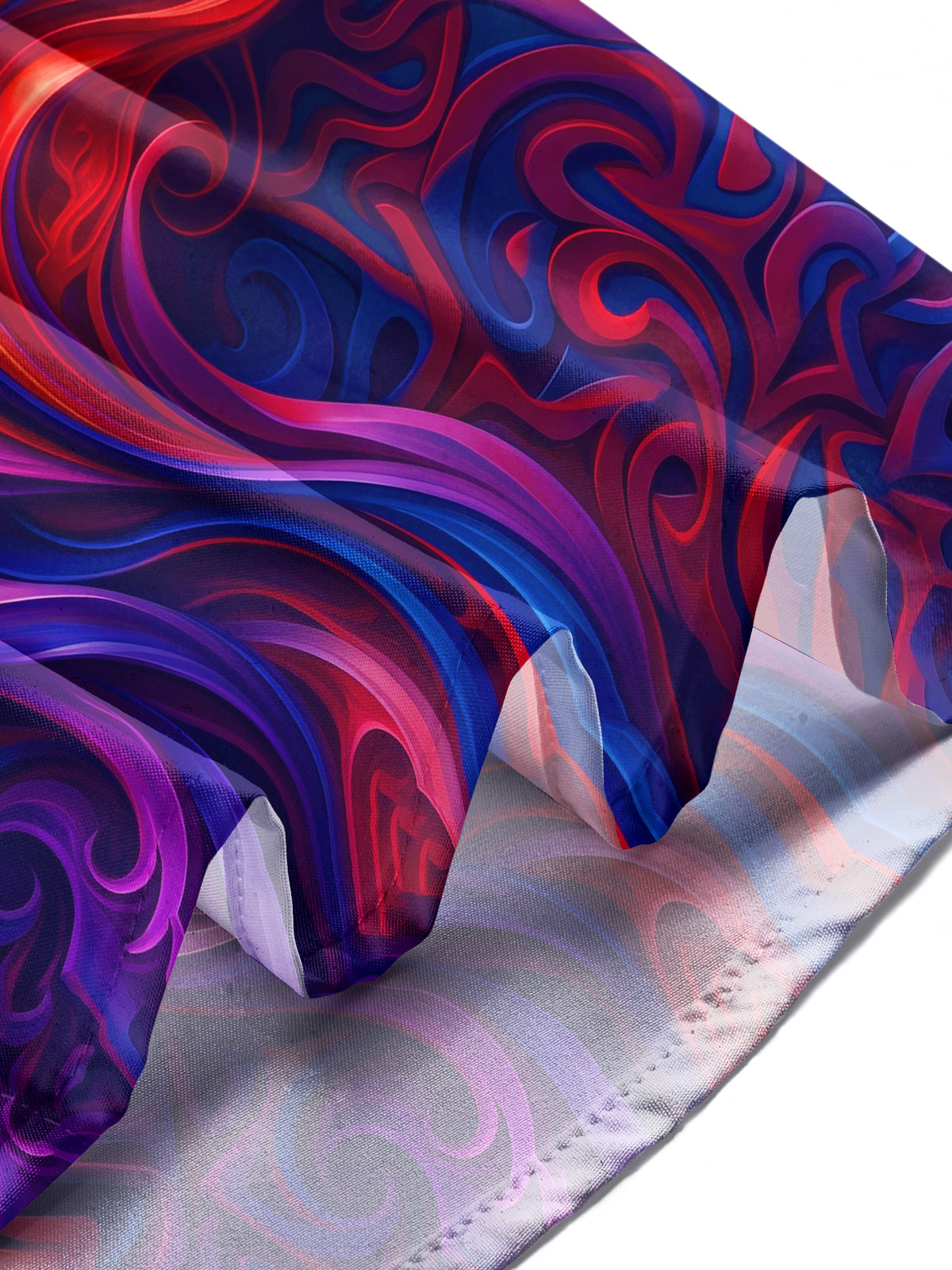 Adaychic Men's Abstract Fluid Swirls And Flame Motif Print Long Sleeve Shirt with Chest Pocket