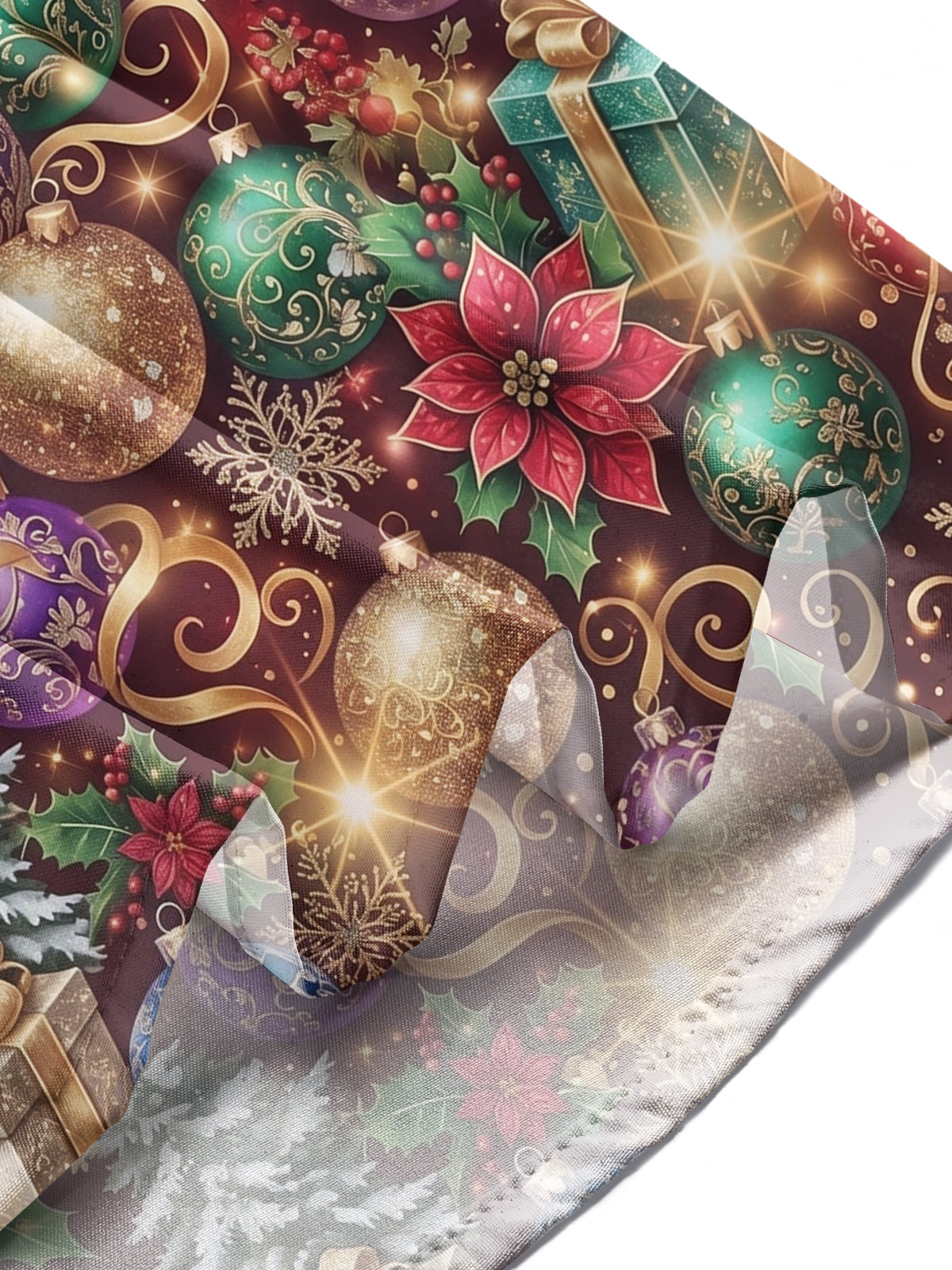 Adaychic Men's Printed Christmas Ornaments And Gifts Print Long Sleeve Shirt with Chest Pocket