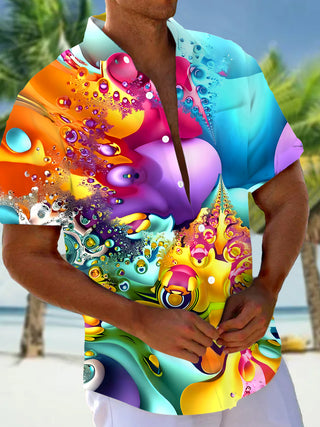 men's abstract print shirt front view