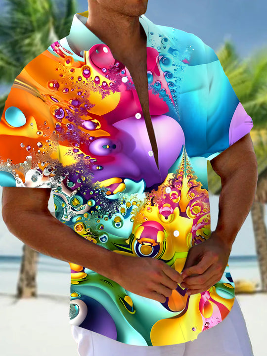 men's abstract print shirt front view